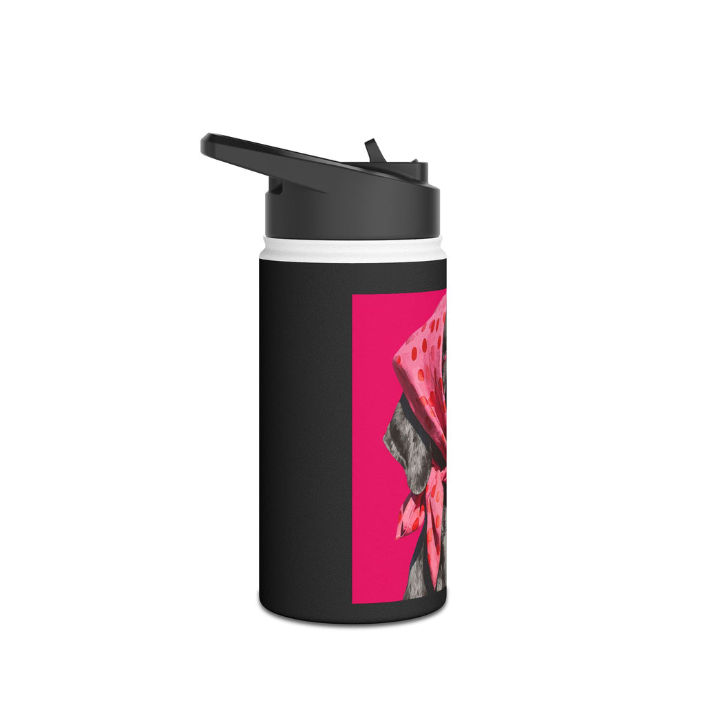 On-Trend Dog with Sunnies and Scarf Stainless Steel Water Bottle | Pet Lover