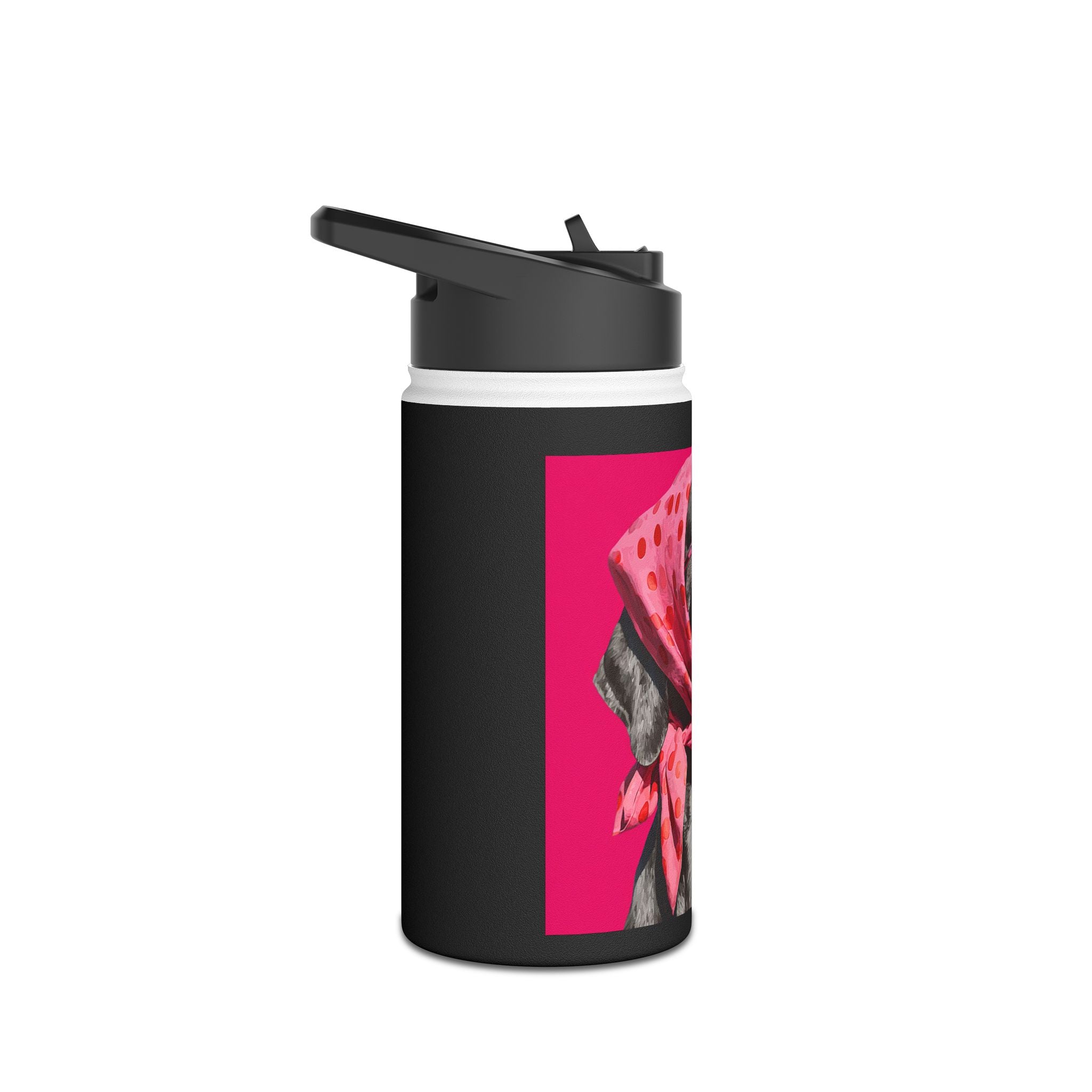 On-Trend Dog with Sunnies and Scarf Stainless Steel Water Bottle | Pet Lover