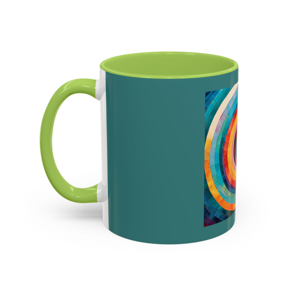 Colorful Concentric Circle Accent Coffee Mug – Vibrant Retro Art Design (11/15oz)