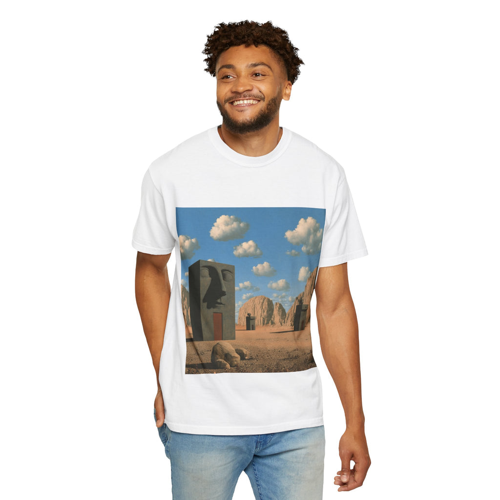 Surreal Desert Monolith T-Shirt — Retro Rocky Landscape Art Tee
