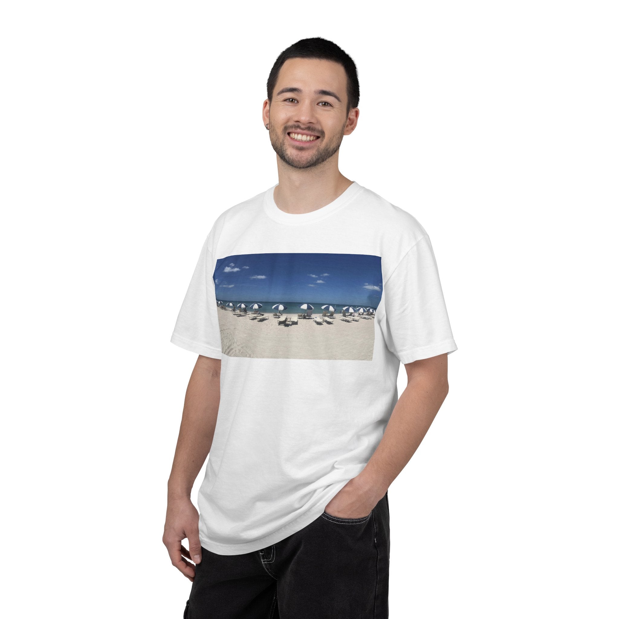 Beach Umbrellas Photo T-Shirt — Coastal Vacation Tee