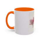 Cherry Blossom Accent Coffee Mug — Pink Tree Ceramic Mug (11/15oz)