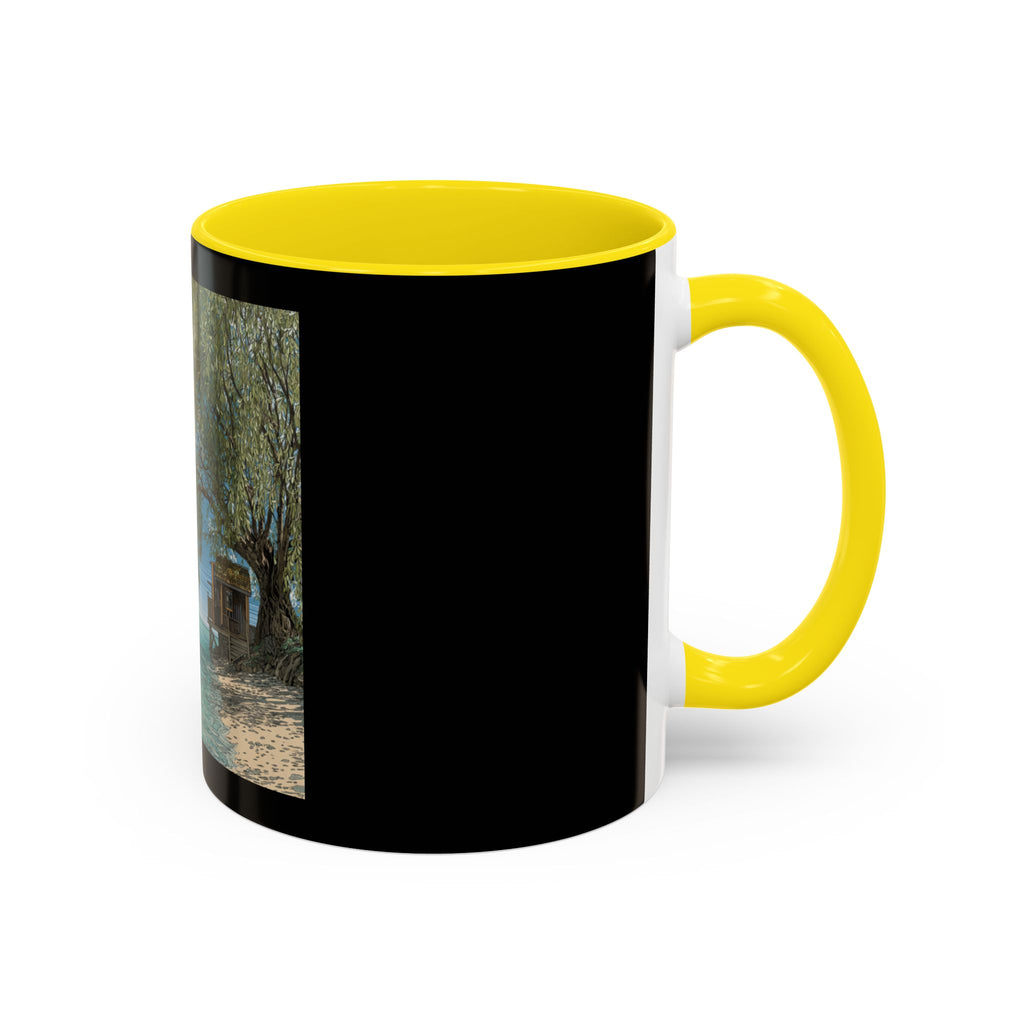 Coastal Cabin Beach Scene Accent Coffee Mug