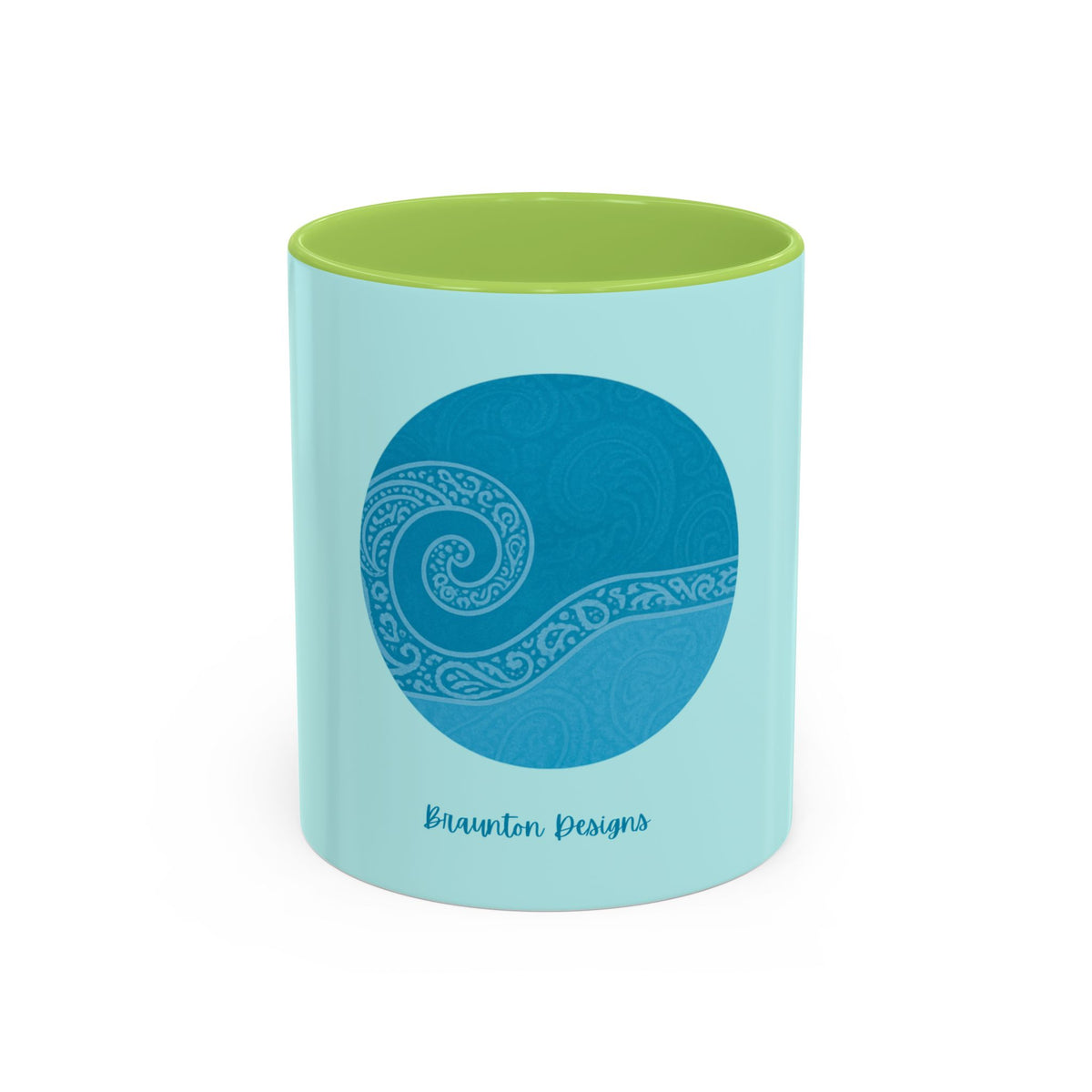 Blue Wave Accent Coffee Mug – Ocean Swirl 11/15oz Ceramic