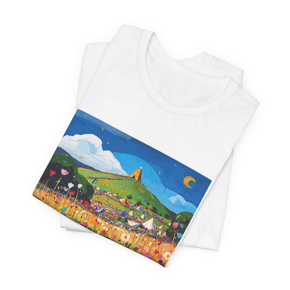 Floral Meadow Women's Tee – Whimsical Hilltop Garden Graphic