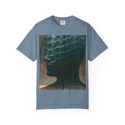 Abstract Profile Art T-Shirt — Textured Silhouette Graphic Tee