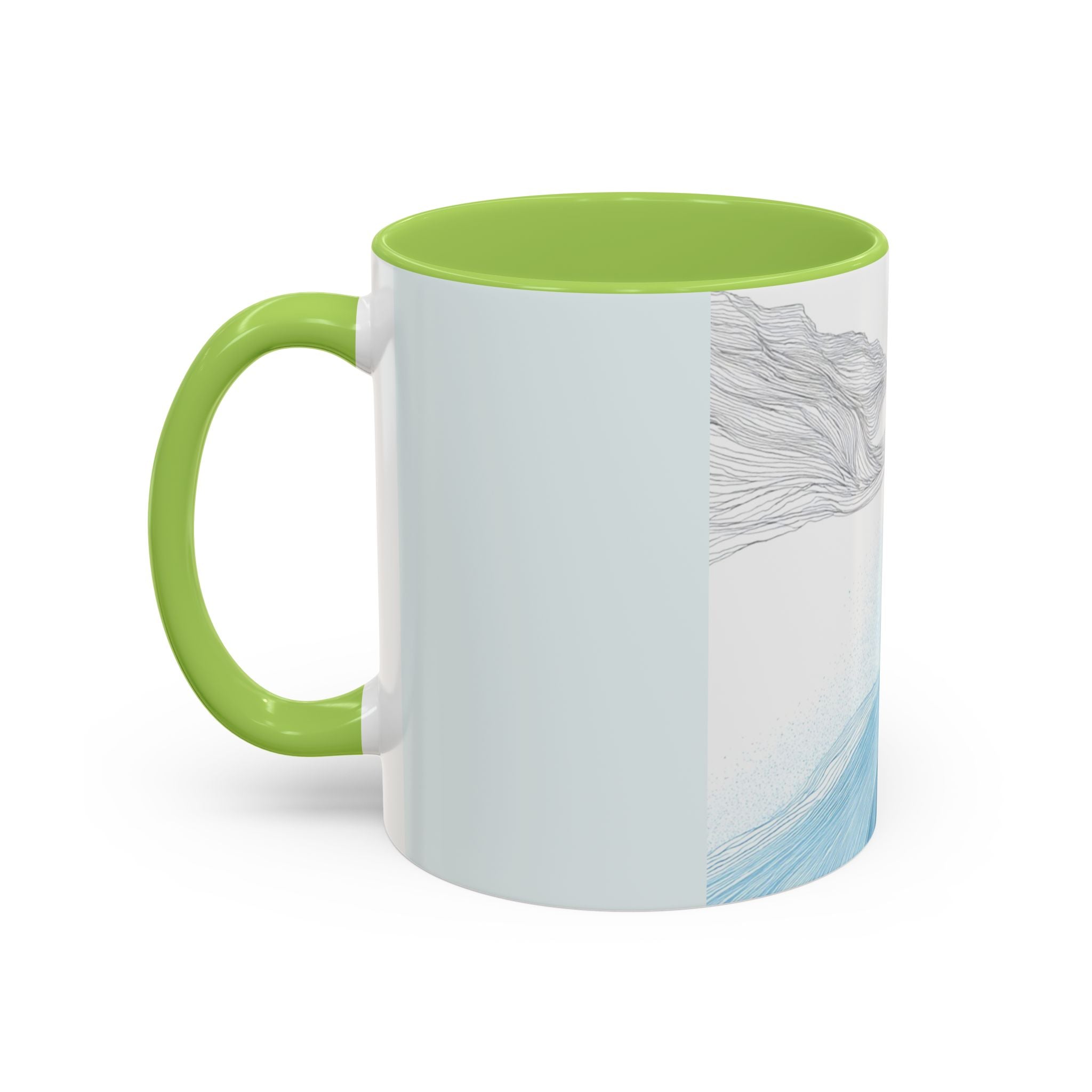 Blue Wave Accent Coffee Mug — Ocean Brushstroke Art (11/15oz)