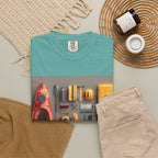 Adventure Gear T-Shirt — Kayak & Bike Outfit Flatlay