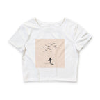 Nature-Inspired Women's Crop Tee, Gifts for Her, Beach/Gym Top, Comfy Everyday Wear