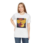 Vintage Pop Art Face — Lemon Sunglasses T-Shirt . Lightweight Fabric