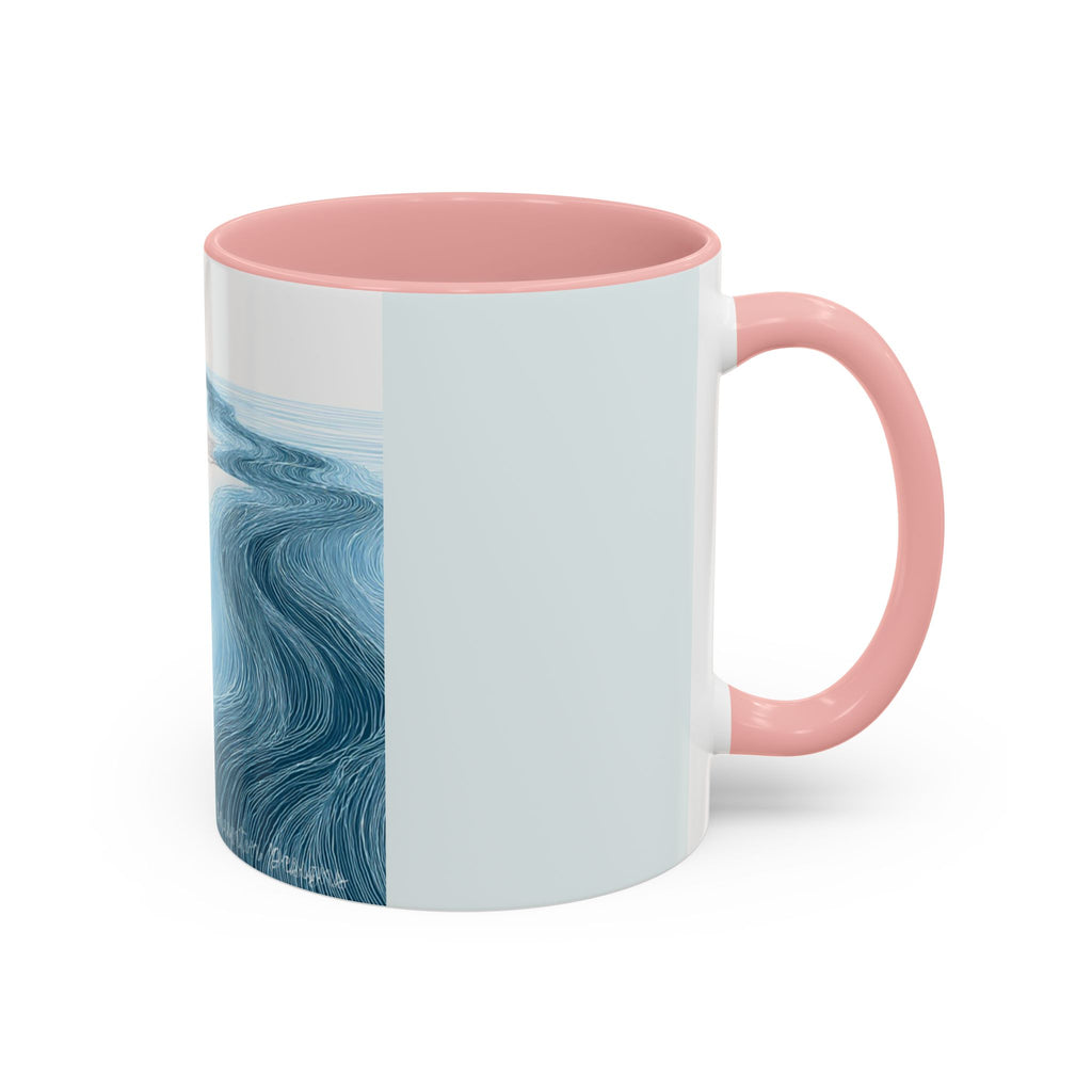 Blue Wave Accent Coffee Mug — Ocean Brushstroke Art (11/15oz)