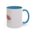 Cherry Blossom Accent Coffee Mug — Pink Tree Ceramic Mug (11/15oz)