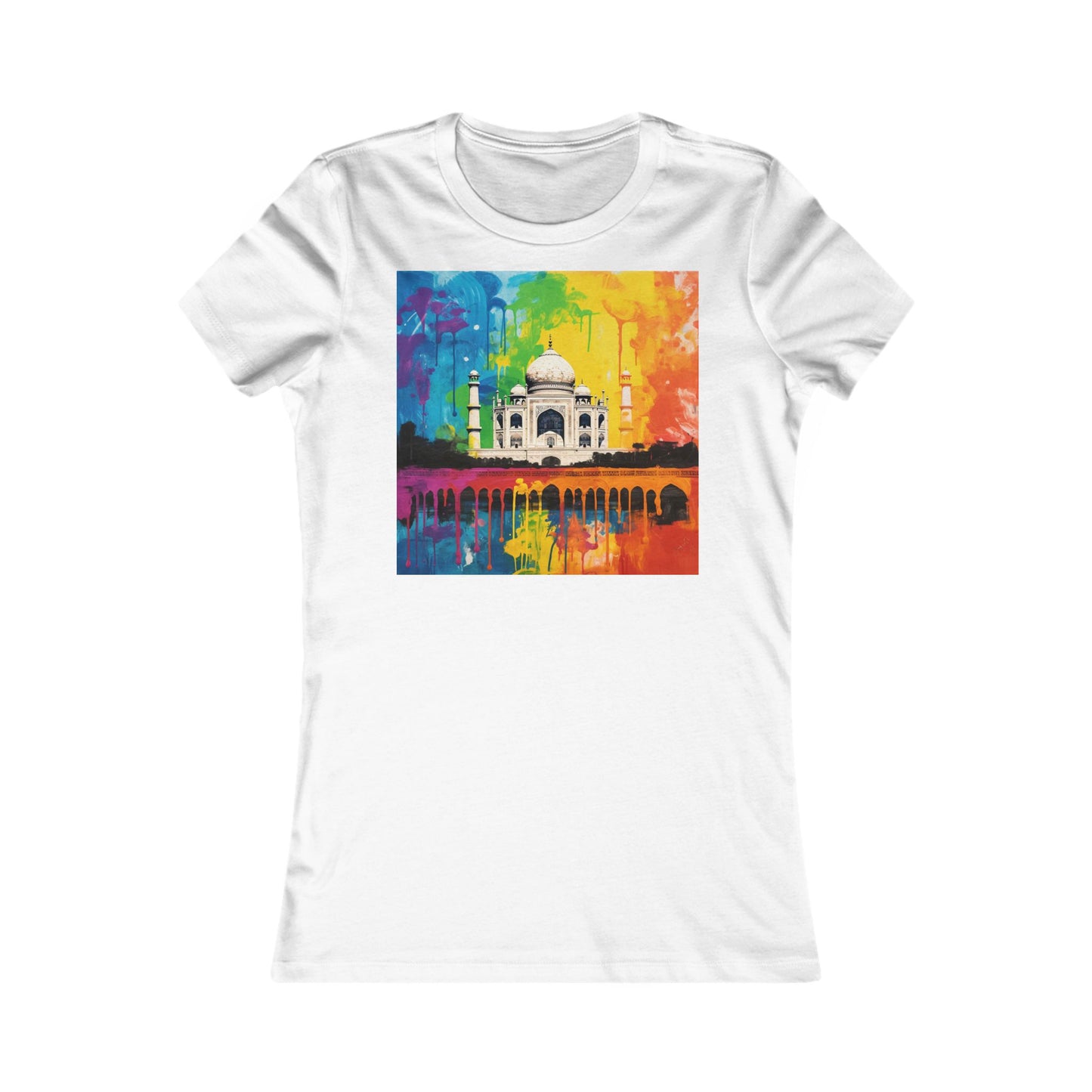 UK Vibrant Taj Mahal Tee - Artistic Women's T-Shirt, Boho Fashion, Gift for Travelers, Cultural Art, Unique Tourist Souvenir