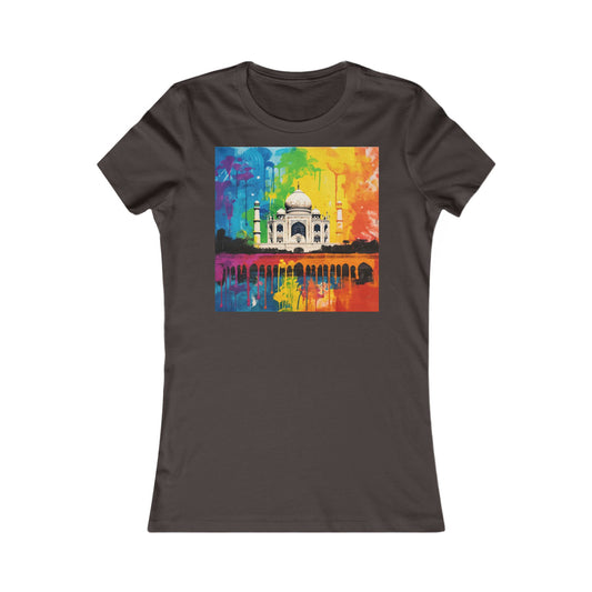 UK Vibrant Taj Mahal Tee - Artistic Women's T-Shirt, Boho Fashion, Gift for Travelers, Cultural Art, Unique Tourist Souvenir