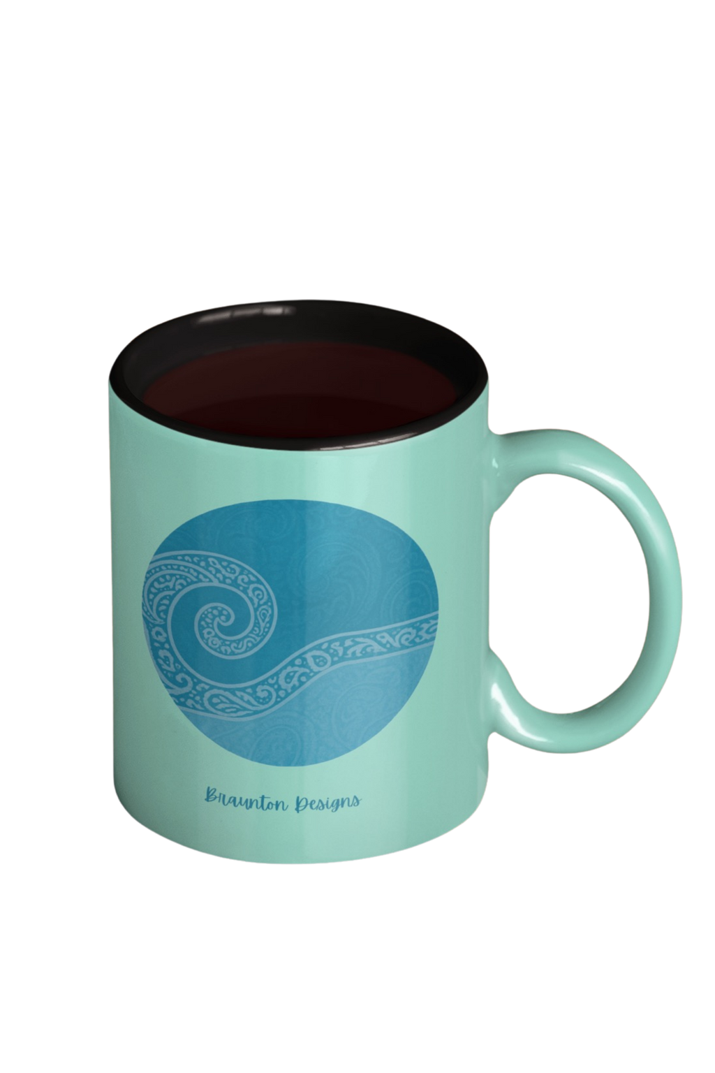 Blue Wave Accent Coffee Mug – Ocean Swirl 11/15oz Ceramic