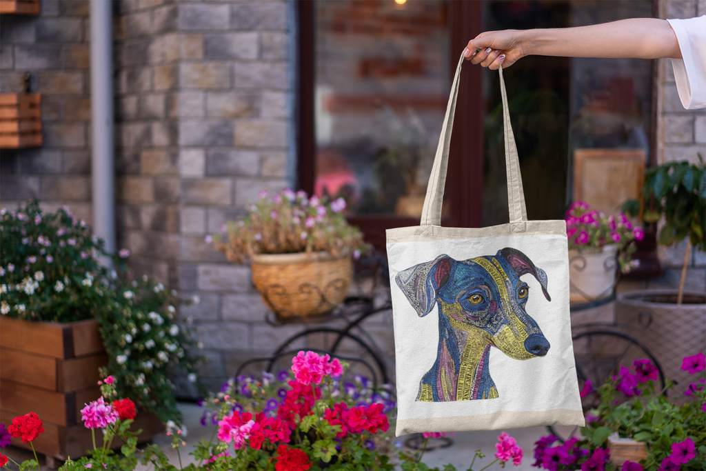 Vibrant Dog Art Tote Bag - Pet Lover Gift, Eco-Friendly Shopping Bag, Animal Lover Accessory, Dog Owner Essentials