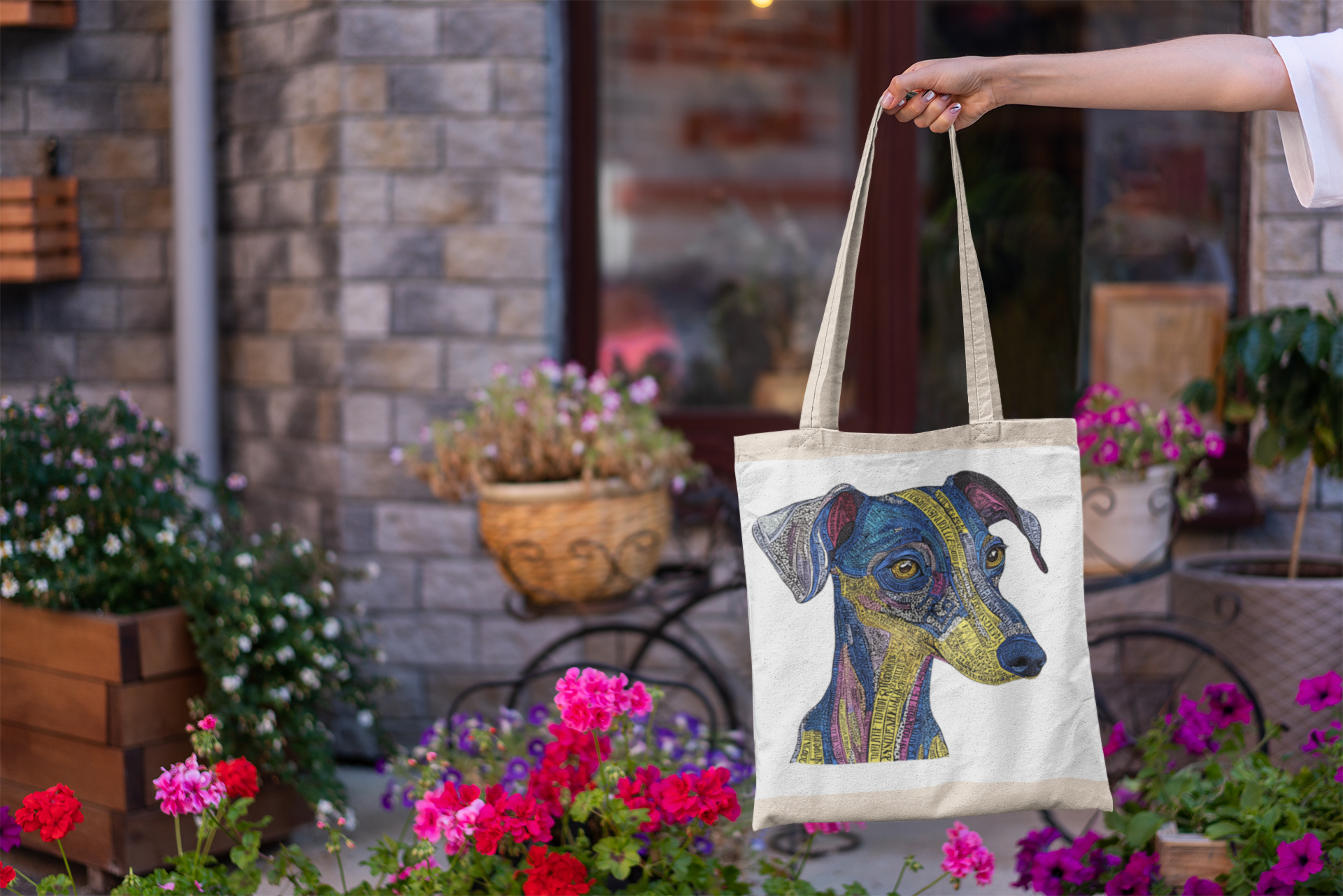 Vibrant Dog Art Tote Bag - Pet Lover Gift, Eco-Friendly Shopping Bag, Animal Lover Accessory, Dog Owner Essentials