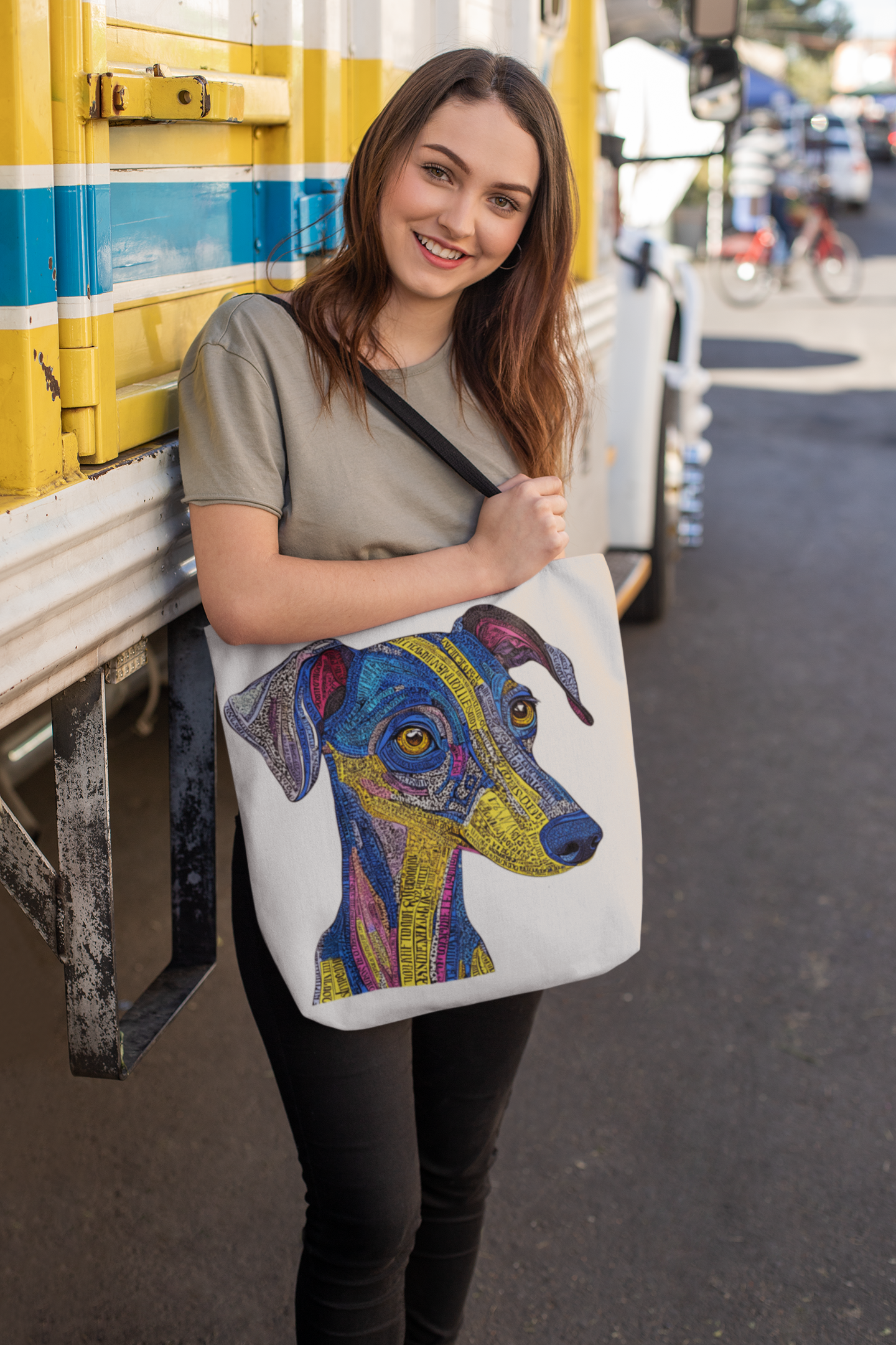 Vibrant Dog Art Tote Bag - Pet Lover Gift, Eco-Friendly Shopping Bag, Animal Lover Accessory, Dog Owner Essentials
