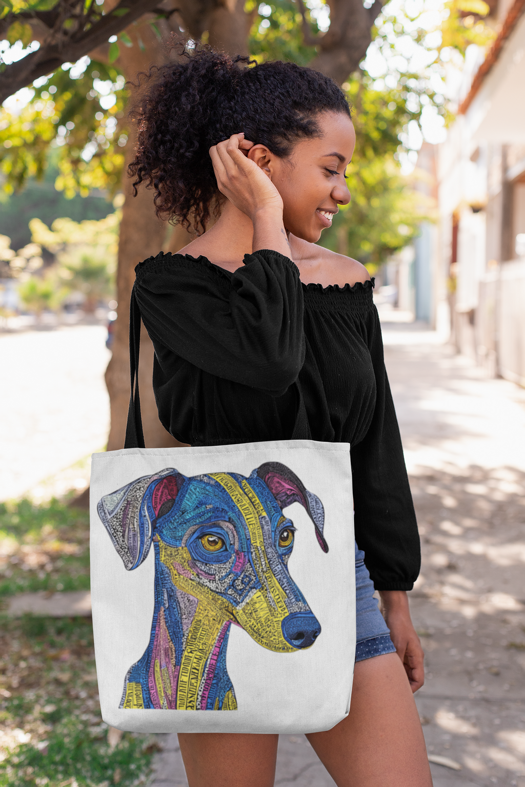 Vibrant Dog Art Tote Bag - Pet Lover Gift, Eco-Friendly Shopping Bag, Animal Lover Accessory, Dog Owner Essentials
