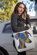 Vibrant Dog Art Tote Bag - Pet Lover Gift, Eco-Friendly Shopping Bag, Animal Lover Accessory, Dog Owner Essentials