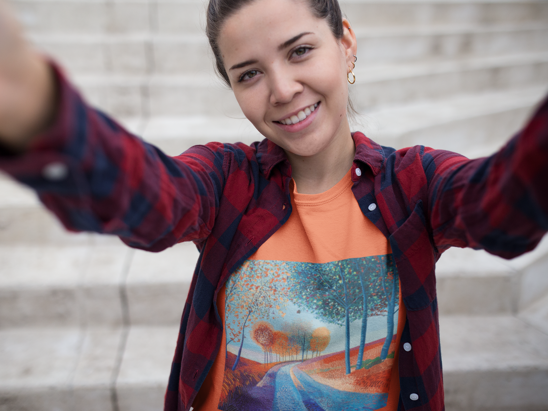 Colorful Scenic Women's Tee, Nature Lover T-Shirt, Casual Wear, Gift for Her, Art-Inspired Top, Bohemian Style Shirt