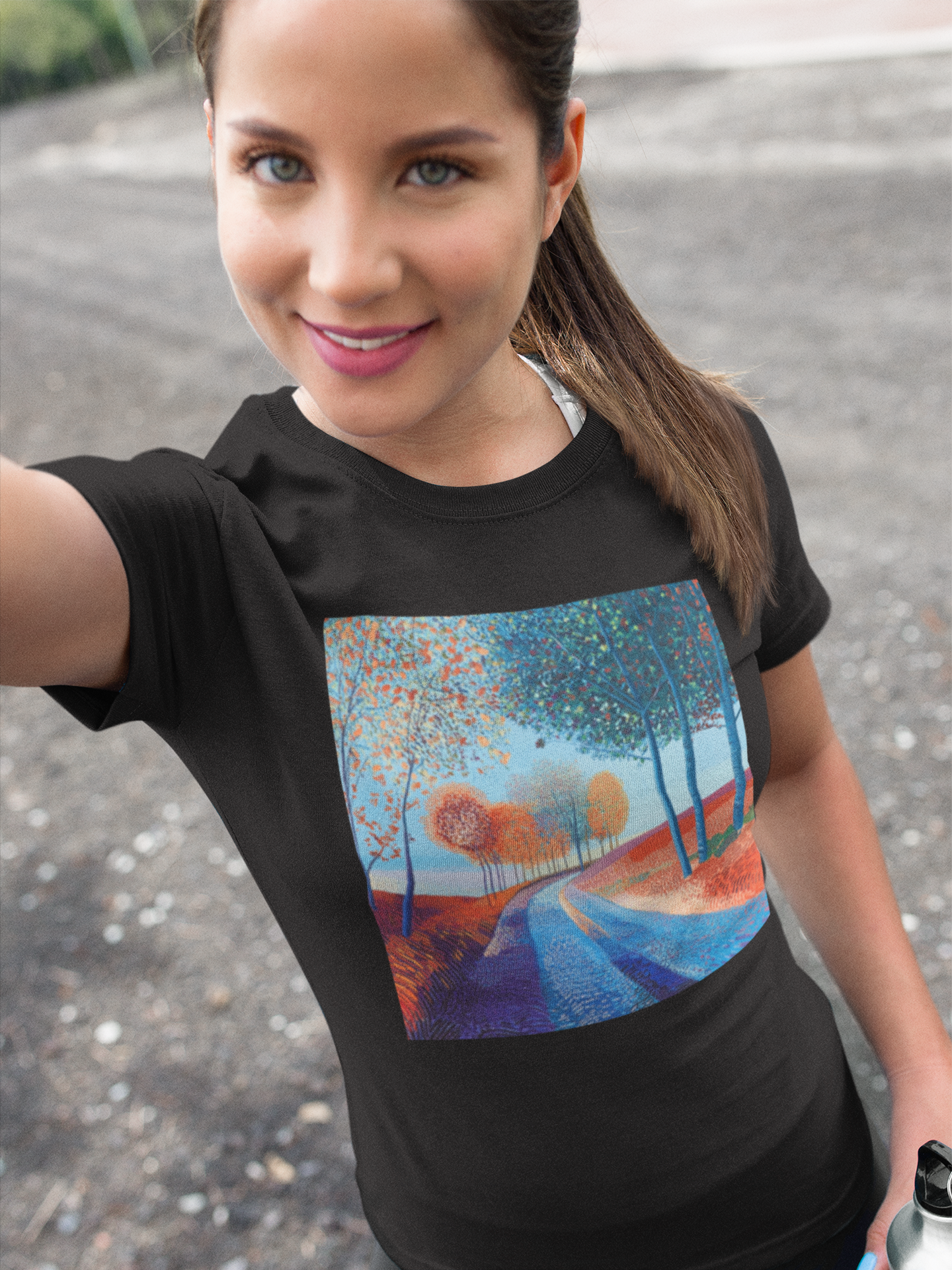 Colorful Scenic Women's Tee, Nature Lover T-Shirt, Casual Wear, Gift for Her, Art-Inspired Top, Bohemian Style Shirt