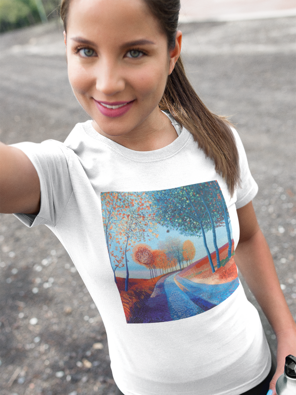 Colorful Scenic Women's Tee, Nature Lover T-Shirt, Casual Wear, Gift for Her, Art-Inspired Top, Bohemian Style Shirt