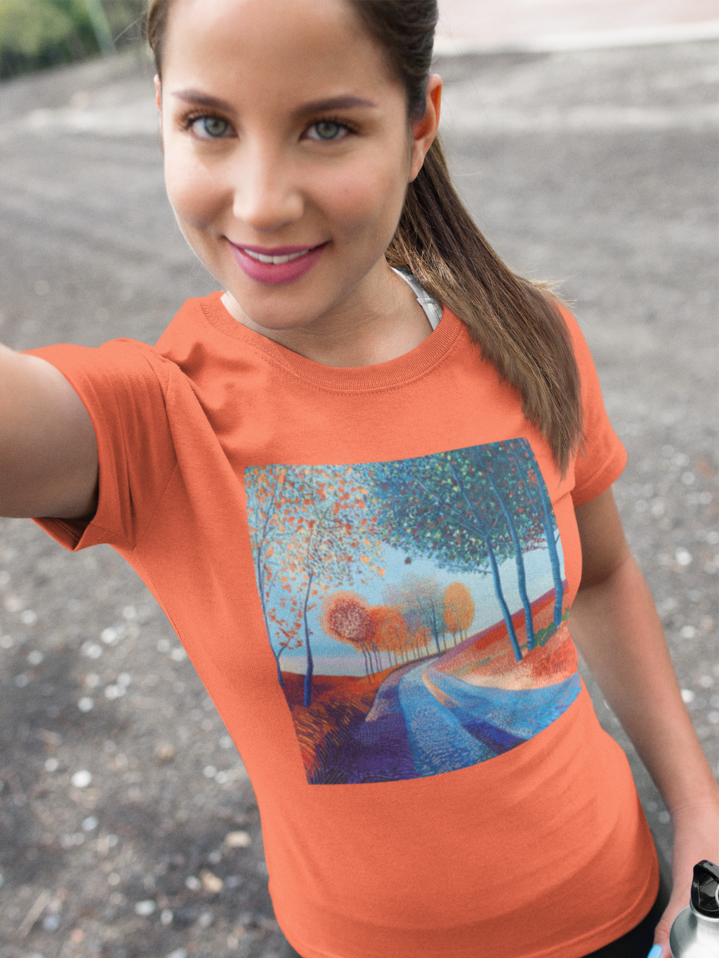 Colorful Scenic Women's Tee, Nature Lover T-Shirt, Casual Wear, Gift for Her, Art-Inspired Top, Bohemian Style Shirt