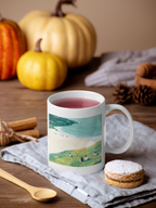 Coastal Beach Scene Mug | Seaside Cliff Painting Ceramic Mug