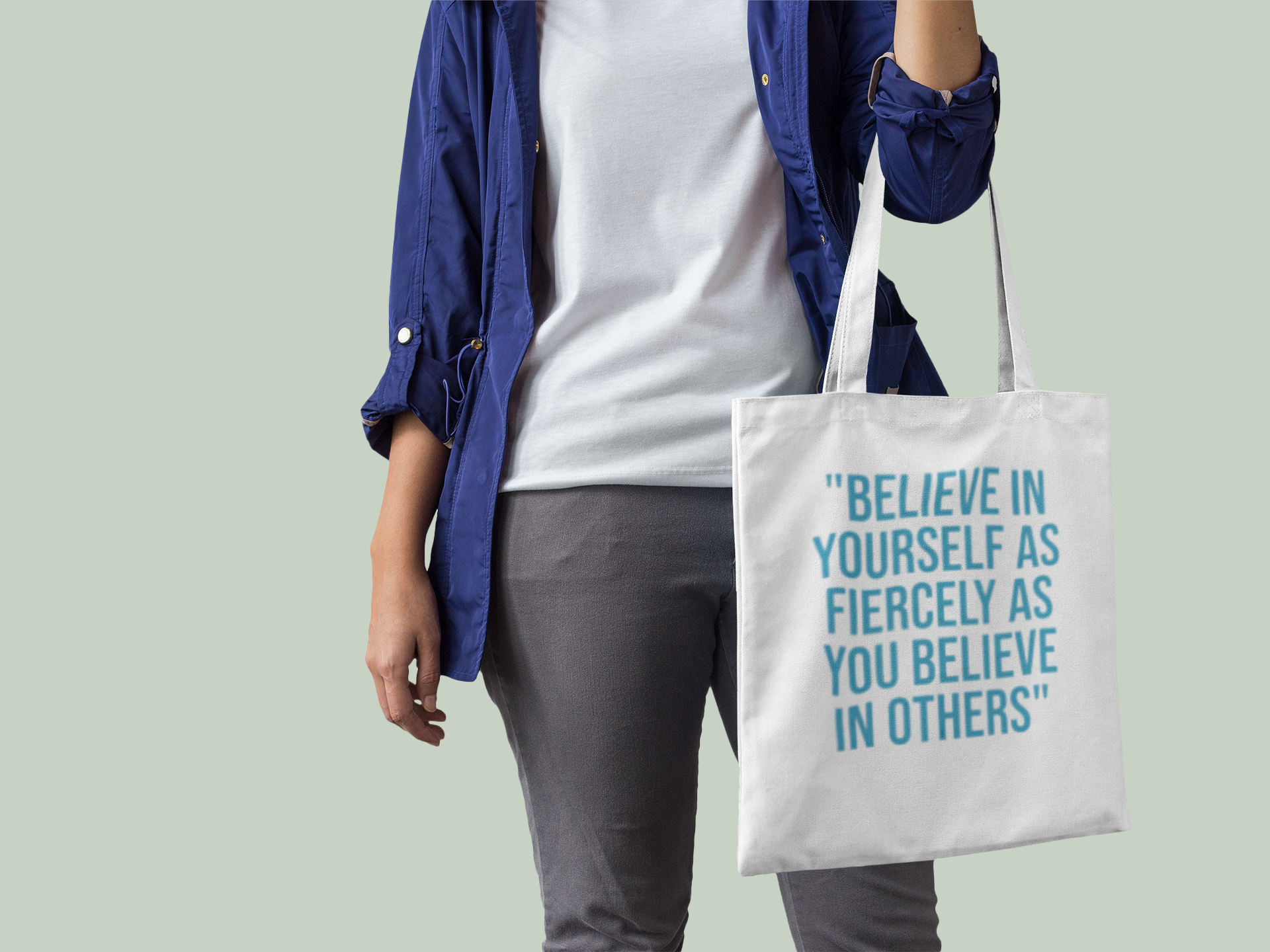 Positive Stylish Cotton Tote Bag | Eco-Friendly Shopping, Reusable, Everyday Use, Gift for Her, Travel Companion