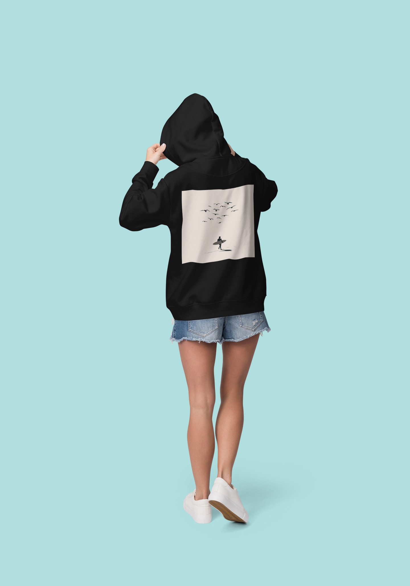 Comfy Surfer Hoodie, Coastal Vibes Hooded Sweater, Unisex Fall Surf Apparel