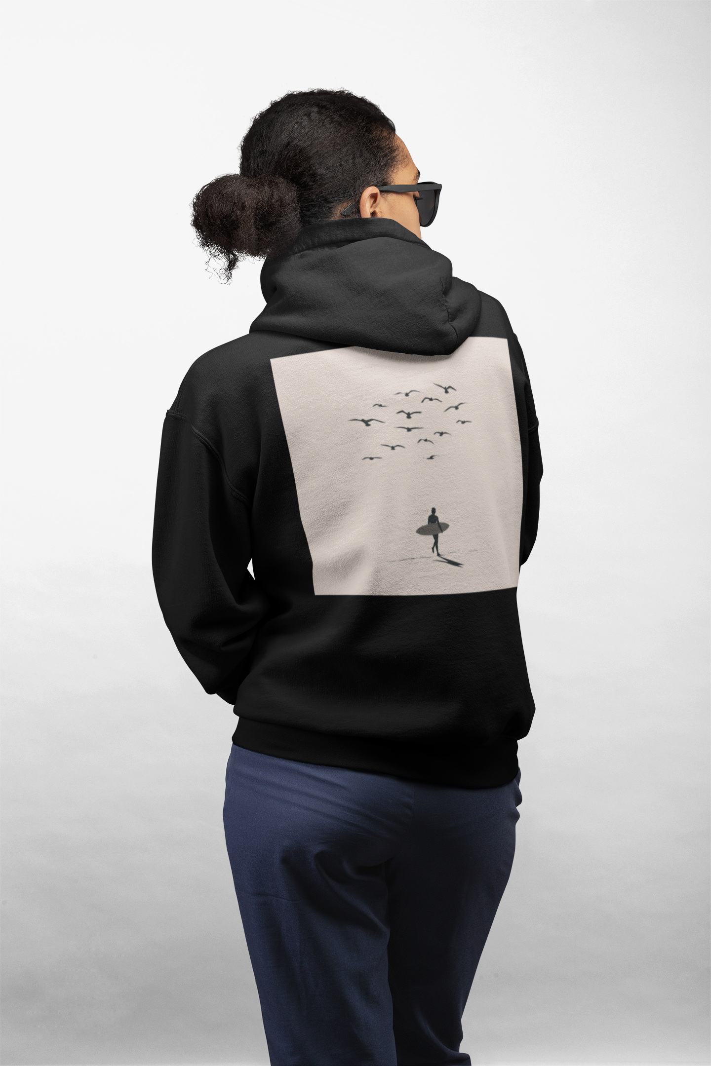 Comfy Surfer Hoodie, Coastal Vibes Hooded Sweater, Unisex Fall Surf Apparel