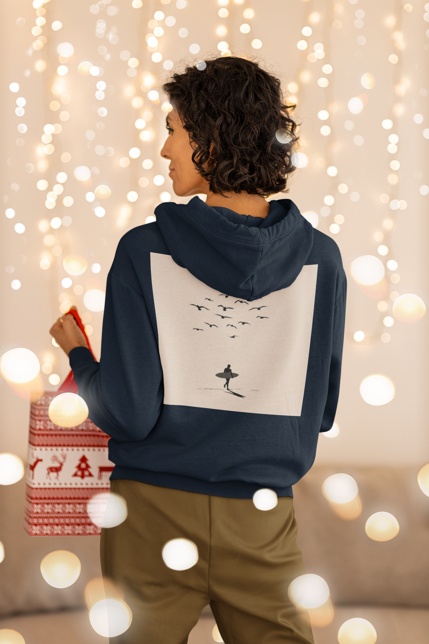Comfy Surfer Hoodie, Coastal Vibes Hooded Sweater, Unisex Fall Surf Apparel