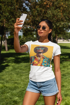 Floral Graphic Tee, Vibrant Women's Summer Shirt, Casual Chic, Beach Day Essential, Trendy Fashion, Vacation Wear