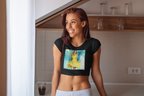 Sunny Vibes Women's Crop Tee - Bright Summer Top, Cute Graphic Shirt, Casual Outfit, Beach Wear, Gift for Her