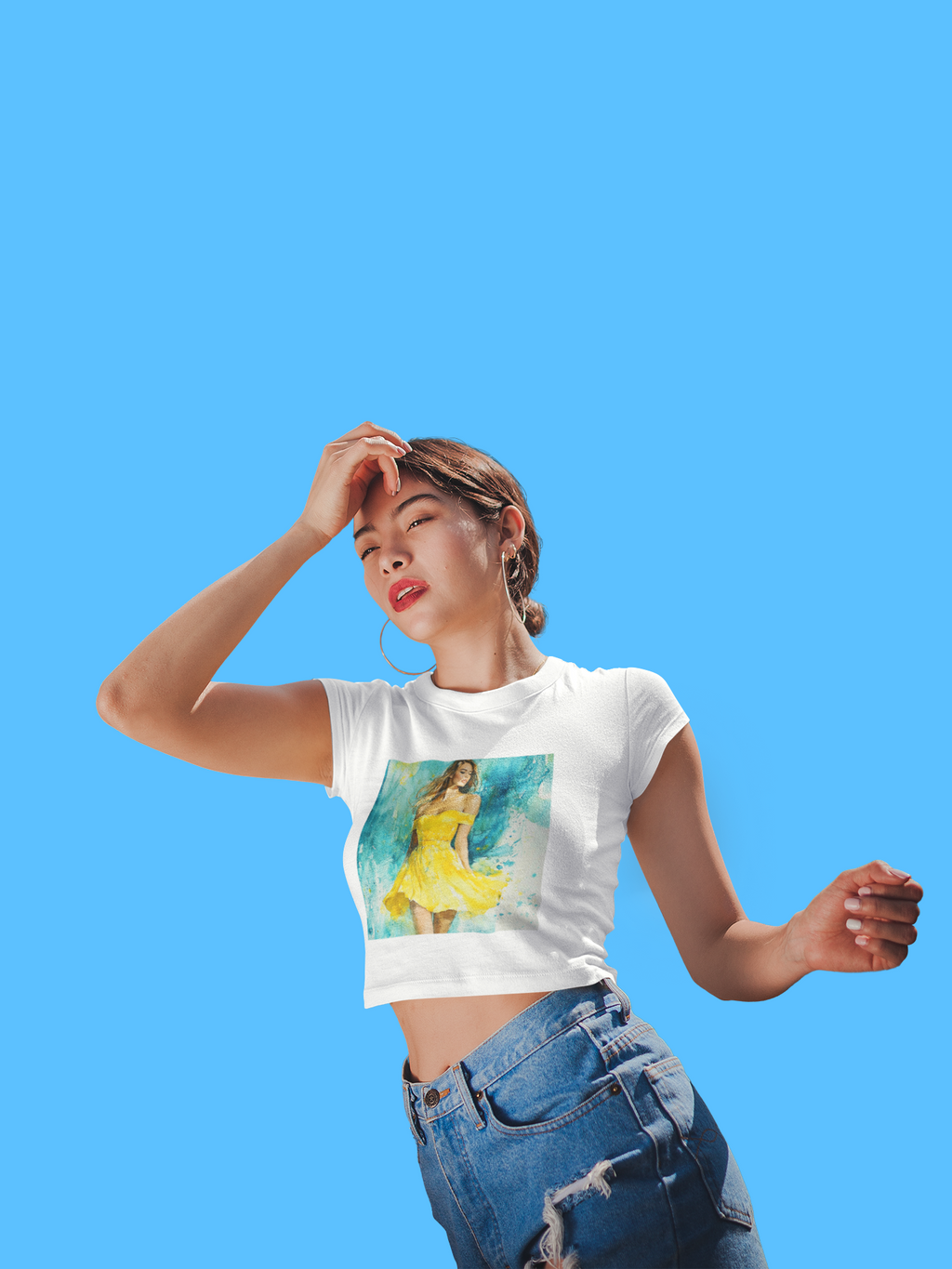 Sunny Vibes Women's Crop Tee - Bright Summer Top, Cute Graphic Shirt, Casual Outfit, Beach Wear, Gift for Her