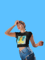 Sunny Vibes Women's Crop Tee - Bright Summer Top, Cute Graphic Shirt, Casual Outfit, Beach Wear, Gift for Her