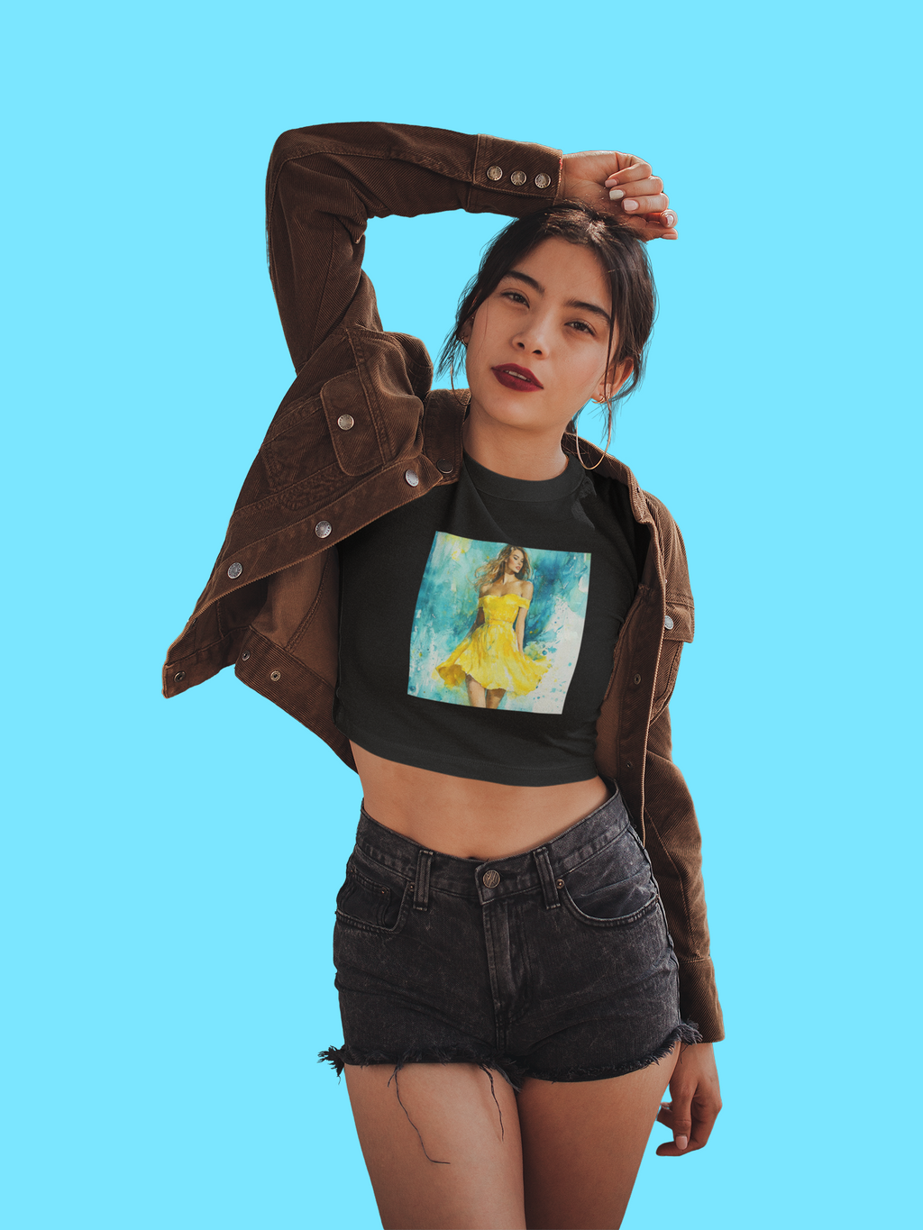 Sunny Vibes Women's Crop Tee - Bright Summer Top, Cute Graphic Shirt, Casual Outfit, Beach Wear, Gift for Her