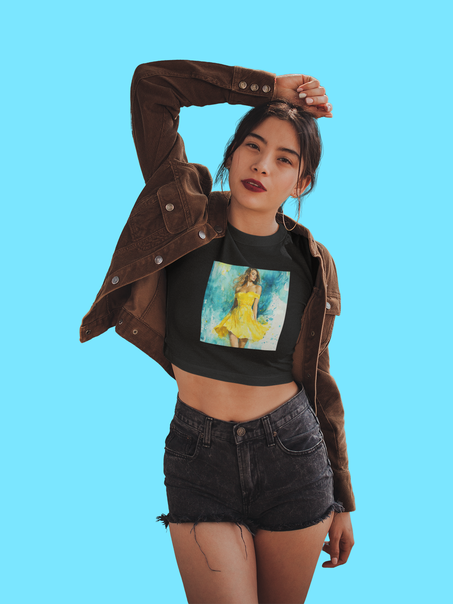 Sunny Vibes Women's Crop Tee - Bright Summer Top, Cute Graphic Shirt, Casual Outfit, Beach Wear, Gift for Her