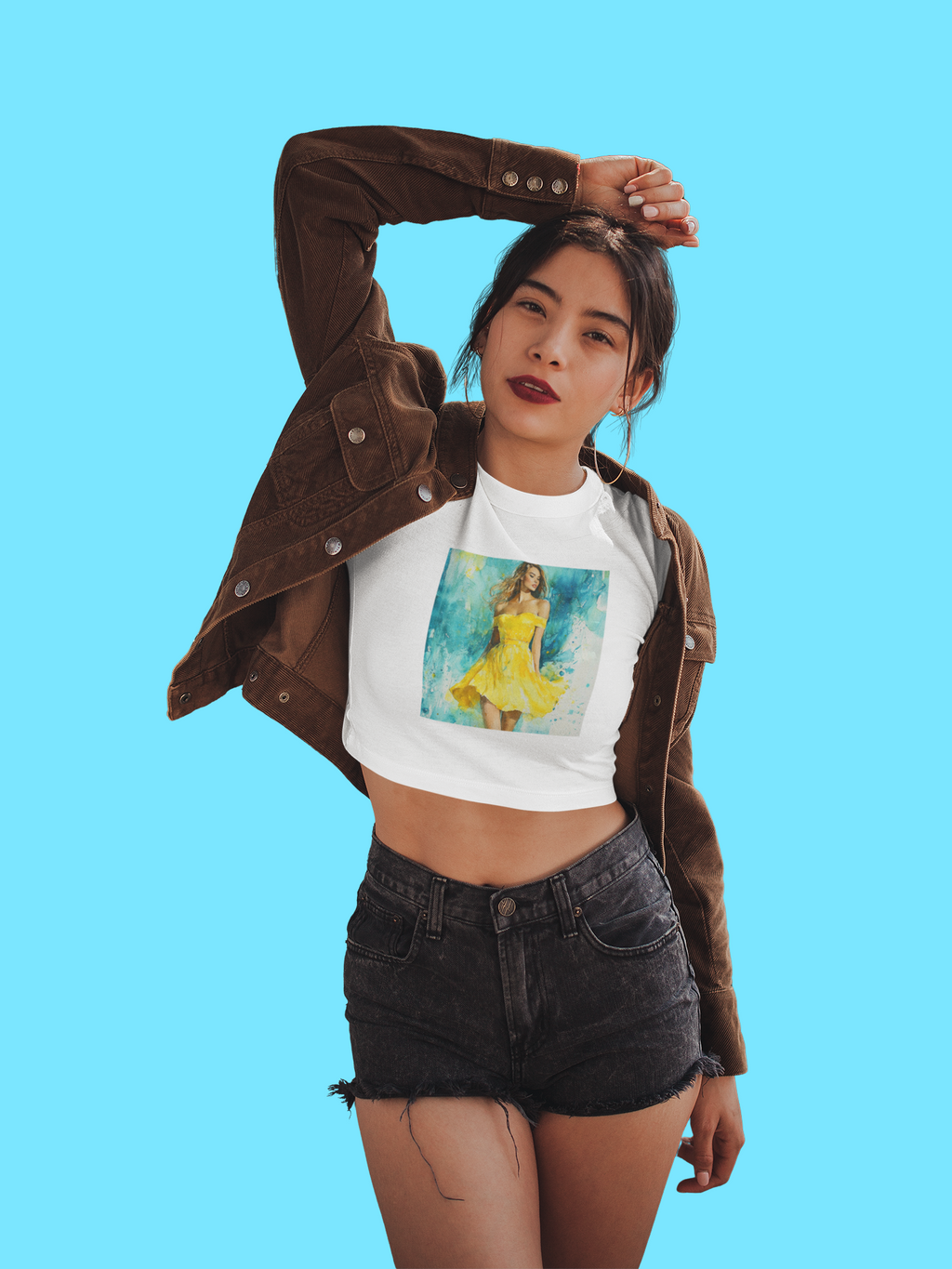 Sunny Vibes Women's Crop Tee - Bright Summer Top, Cute Graphic Shirt, Casual Outfit, Beach Wear, Gift for Her