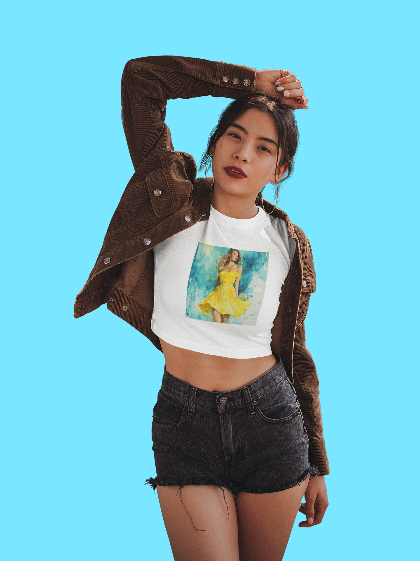 Sunny Vibes Women's Crop Tee - Bright Summer Top, Cute Graphic Shirt, Casual Outfit, Beach Wear, Gift for Her