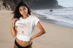 Nature-Inspired Women's Crop Tee, Gifts for Her, Beach/Gym Top, Comfy Everyday Wear