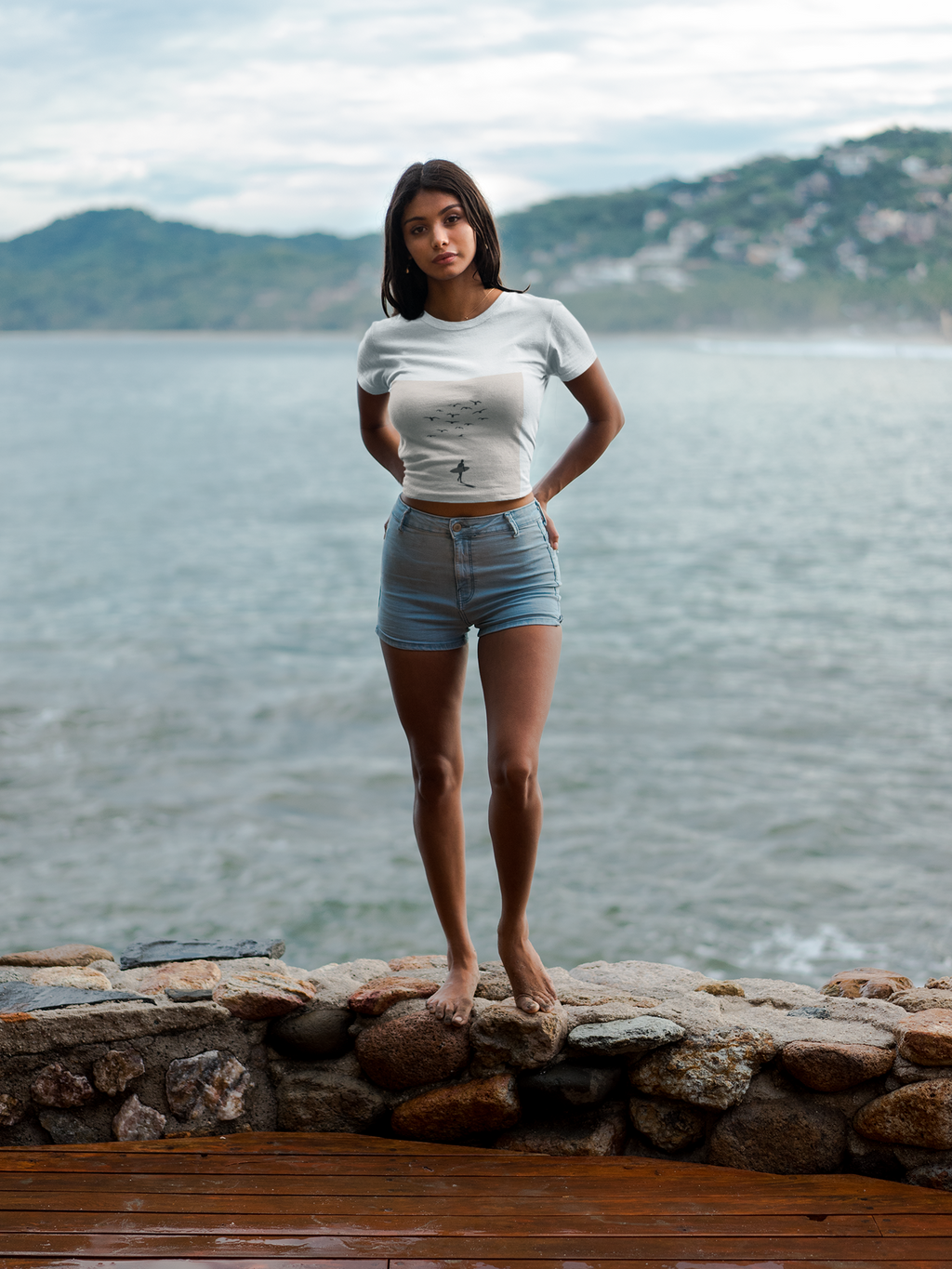 Nature-Inspired Women's Crop Tee, Gifts for Her, Beach/Gym Top, Comfy Everyday Wear