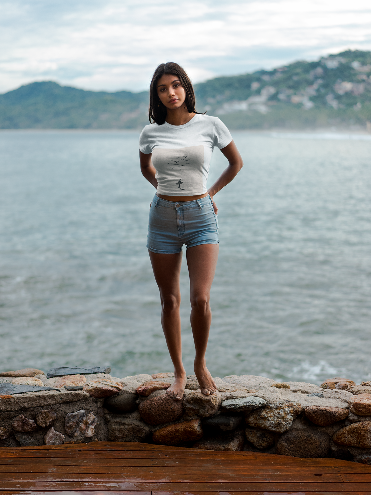 Nature-Inspired Women's Crop Tee, Gifts for Her, Beach/Gym Top, Comfy Everyday Wear
