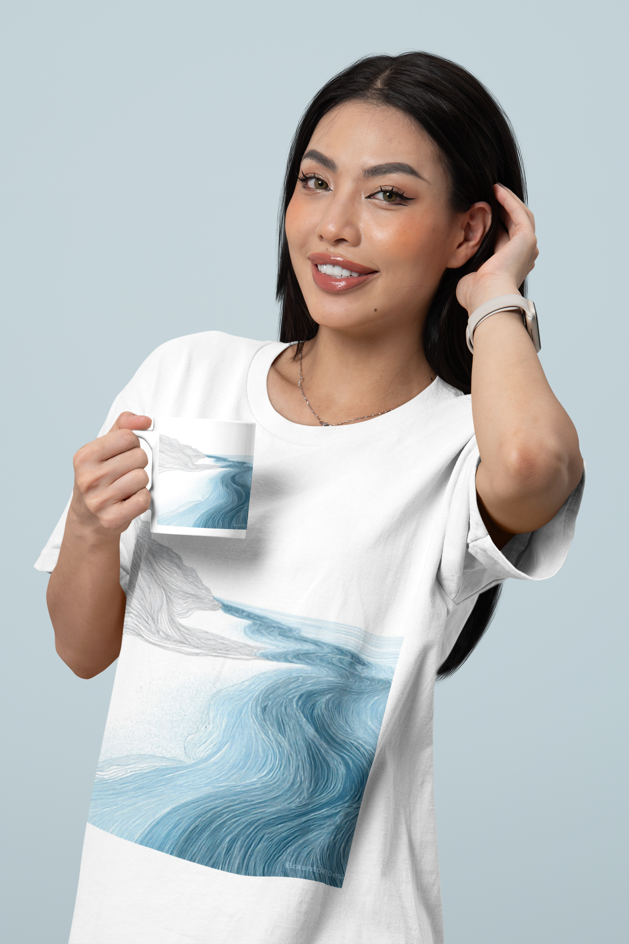 Ocean Wave Ceramic Mug - Beach Lover's Coffee Cup, Gift for Him/Her, Nature Decor, 11oz, 15oz