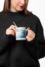 Ocean Wave Ceramic Mug - Beach Lover's Coffee Cup, Gift for Him/Her, Nature Decor, 11oz, 15oz