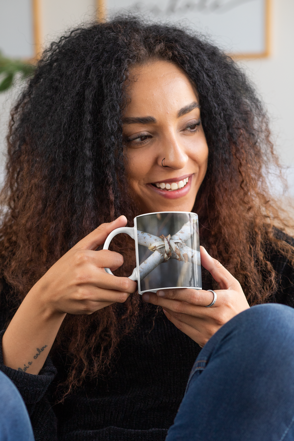 Nature-Inspired 11oz Coffee Mug, Botanical Mug, Earthy Drinkware, Gift for Nature Lovers, Rustic Kitchen Decor, Eco-Friendly Mug