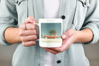 Vintage Station Wagon with Christmas Tree Mug | Holiday Snow Scene