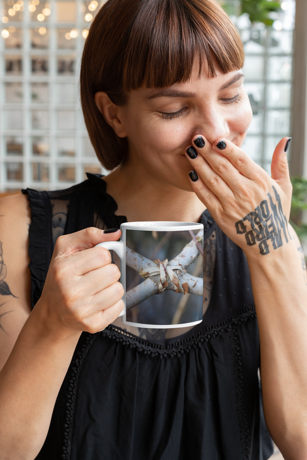 Nature-Inspired 11oz Coffee Mug, Botanical Mug, Earthy Drinkware, Gift for Nature Lovers, Rustic Kitchen Decor, Eco-Friendly Mug