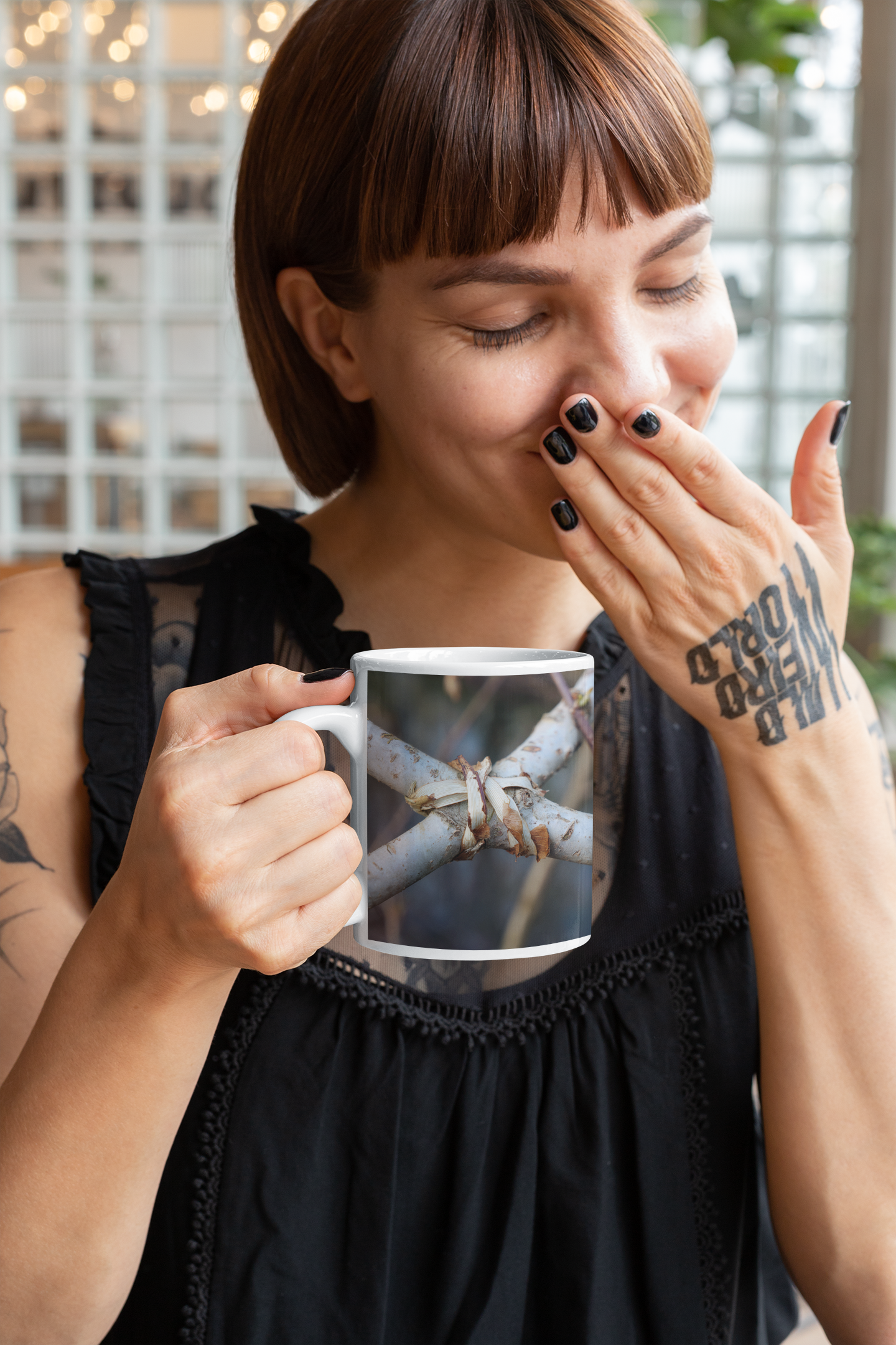 Nature-Inspired 11oz Coffee Mug, Botanical Mug, Earthy Drinkware, Gift for Nature Lovers, Rustic Kitchen Decor, Eco-Friendly Mug
